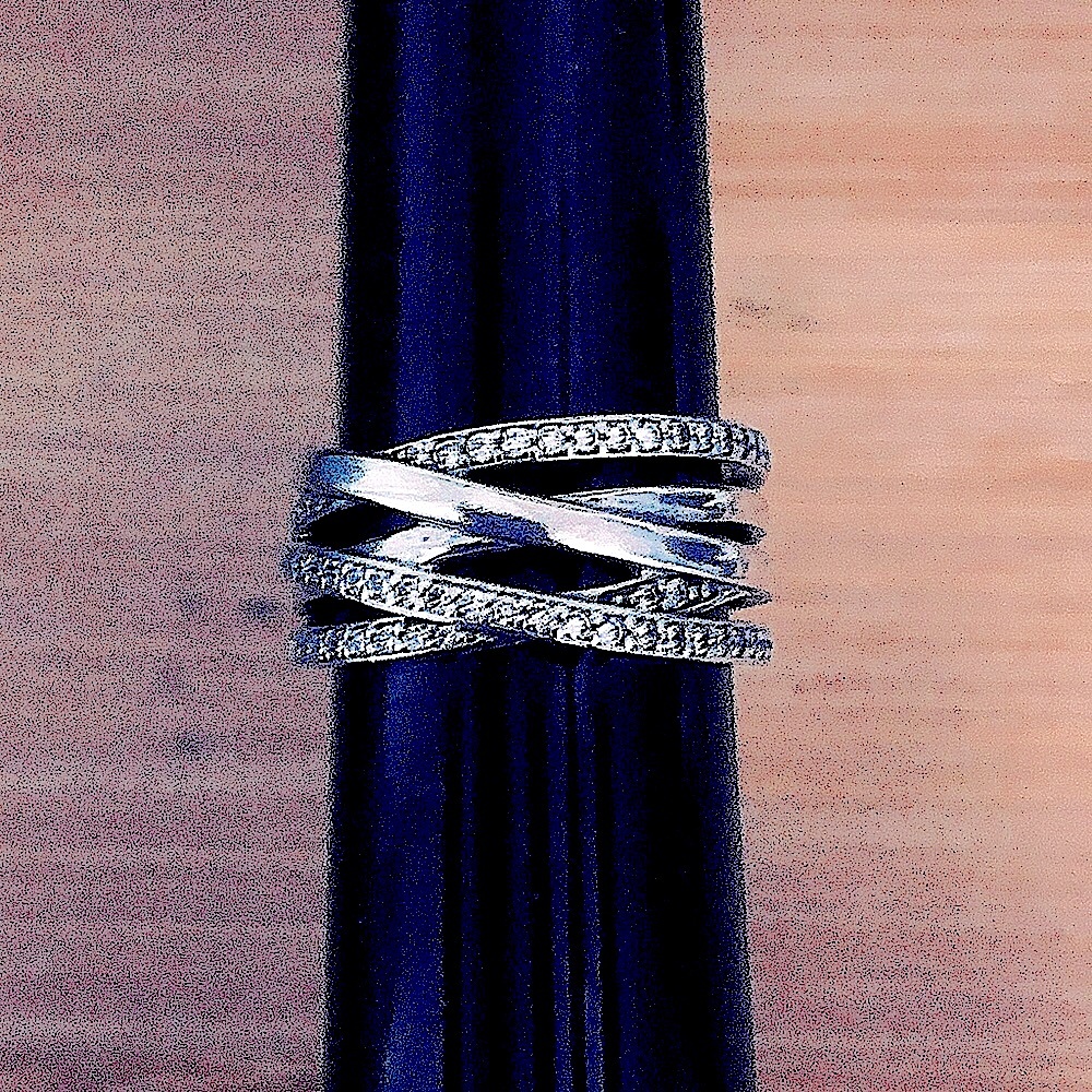 $84  Pandora Crossover Estate Ring  Sterling Silver  Size 8 & 1/4   S925 58 - Picture 5 of 7